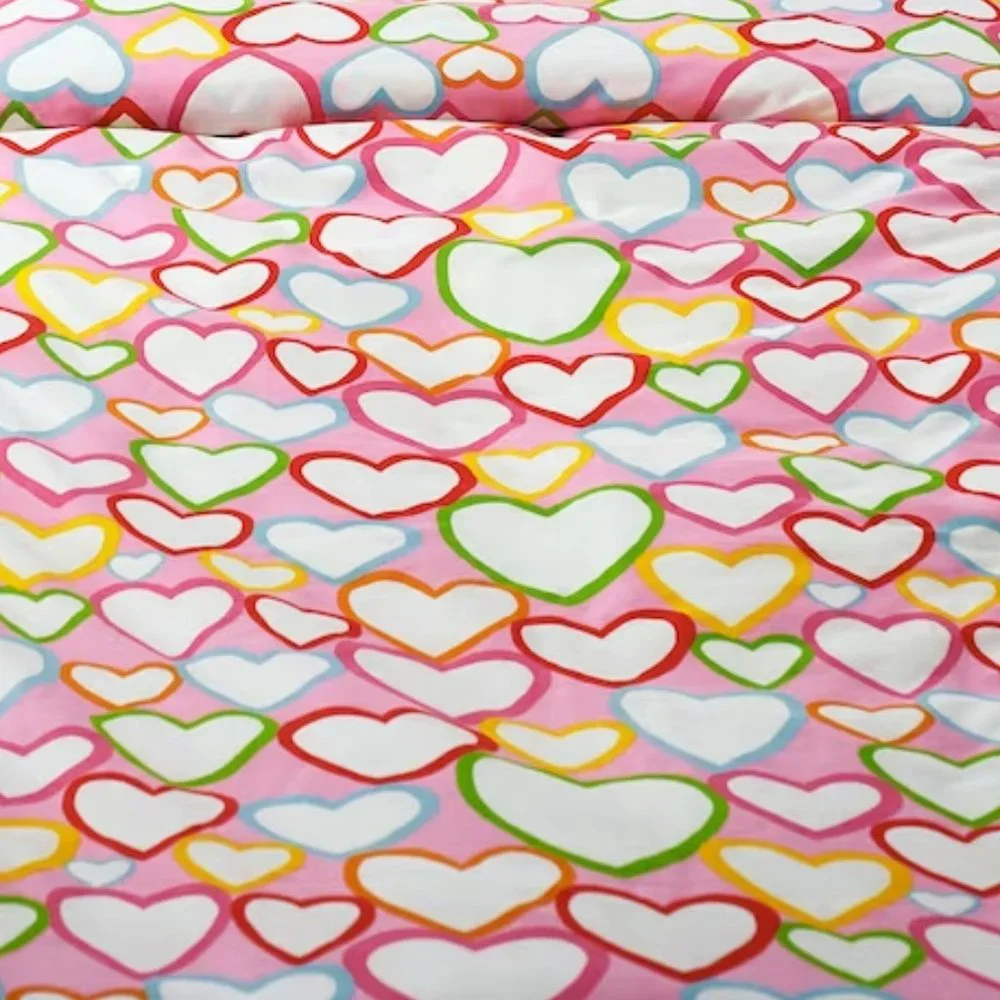 IKEA Hearts Vitaminer Hjarta Pink White Cotton Reversible Duvet Cover Twin